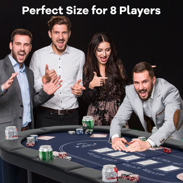 Full-Size 8-Player Oval Folding Poker Table