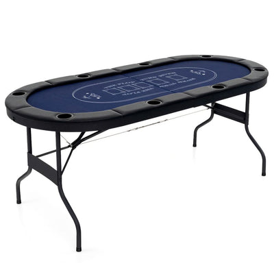 Full-Size 8-Player Oval Folding Poker Table