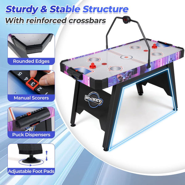 Full-Size Air Hockey Games Table with Electronic Scoring