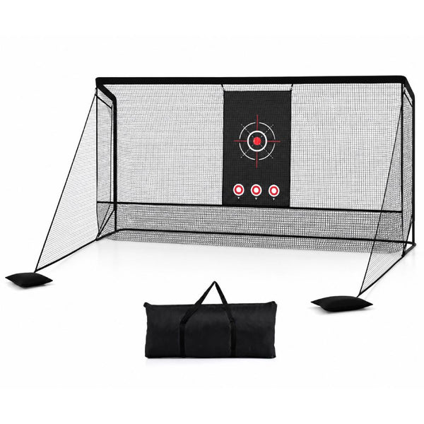 Golf Practice Net with Dual Side Barriers & Target