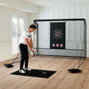 Golf Practice Net with Dual Side Barriers & Target