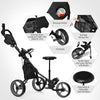 Golf Push Cart with Folding Seat and Swivel Front Wheel
