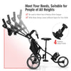 Golf Push Cart with Folding Seat and Swivel Front Wheel