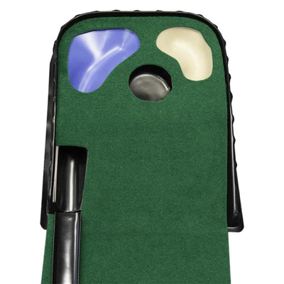 Longridge Sloped Golf Putting Mat with Automatic Ball Return and Hazard Features