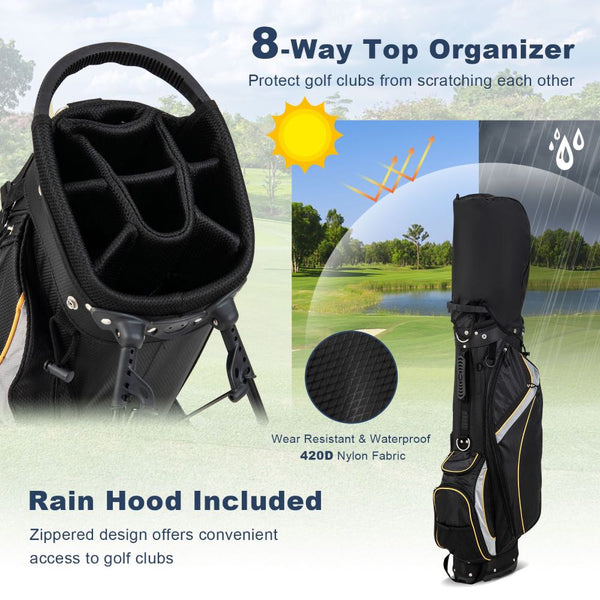Golf Stand Bag with 8-Way Divider & Cooler Pocket