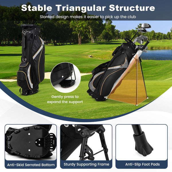 Golf Stand Bag with 8-Way Divider & Cooler Pocket