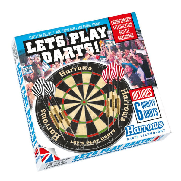 Harrows Let's Play Darts Bristle Board Game Set