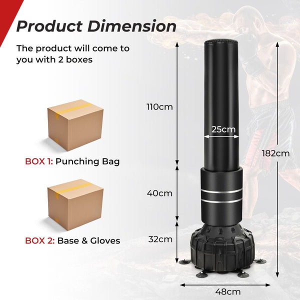Heavy Freestanding Punching Bag Set with Boxing Gloves