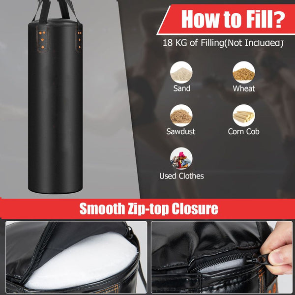 Heavy Hanging Punching Bag Set with 12oz Boxing Gloves & Hand Wraps