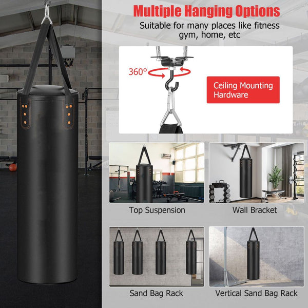 Heavy Hanging Punching Bag Set with 12oz Boxing Gloves & Hand Wraps