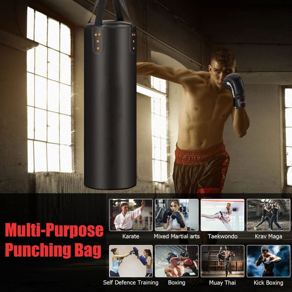 Heavy Hanging Punching Bag Set with 12oz Boxing Gloves & Hand Wraps