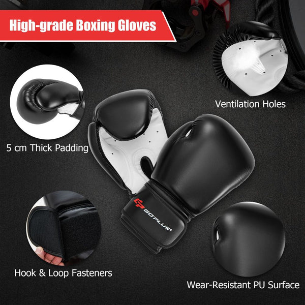 Heavy Hanging Punching Bag Set with 12oz Boxing Gloves & Hand Wraps