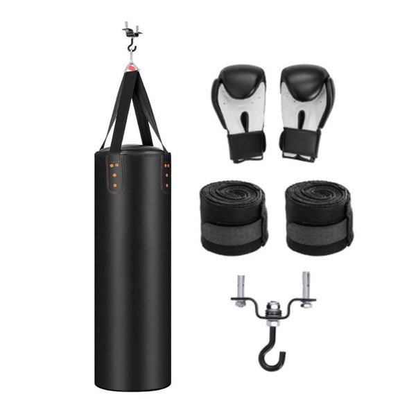 Heavy Hanging Punching Bag Set with 12oz Boxing Gloves & Hand Wraps
