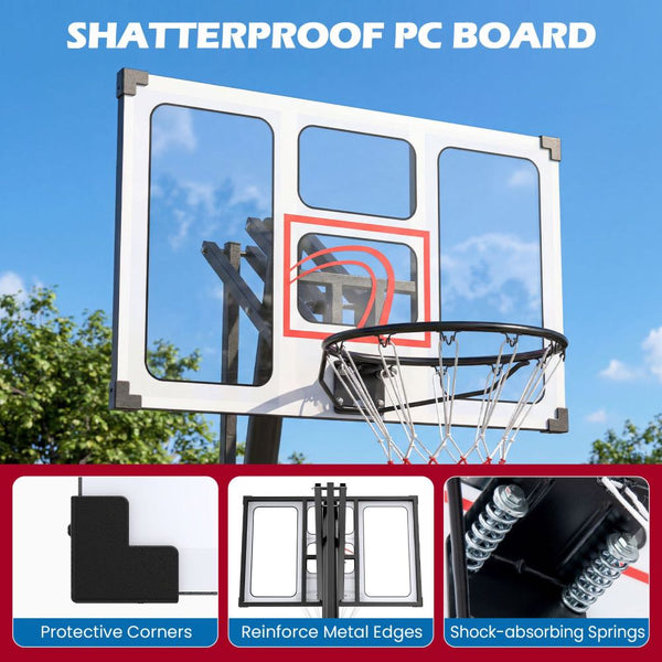 Height-Adjustable Basketball Hoop System with Training Rebounder
