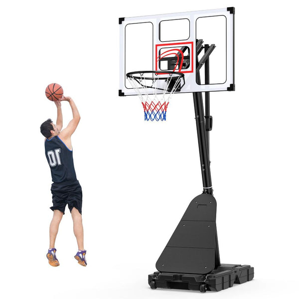 Height-Adjustable Basketball Hoop System with Training Rebounder