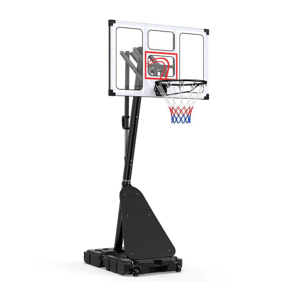 Height-Adjustable Basketball Hoop System with Training Rebounder