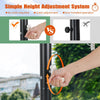 Height-Adjustable Portable Basketball Hoop with Crank Lift System