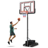 Height-Adjustable Portable Basketball Hoop with Crank Lift System