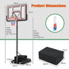 Height-Adjustable Portable Basketball Hoop with Crank Lift System