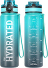 Hydro Sports Motivational Leak-Proof Water Bottle with Measurements & Timings in Blue Waves - 500ml