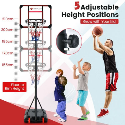 Junior Basketball Hoop with 5 Adjustable Height Settings
