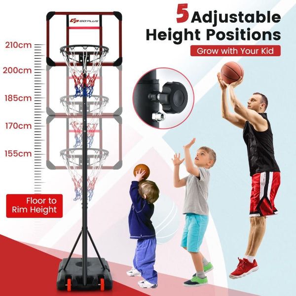 Junior Basketball Hoop with 5 Adjustable Height Settings