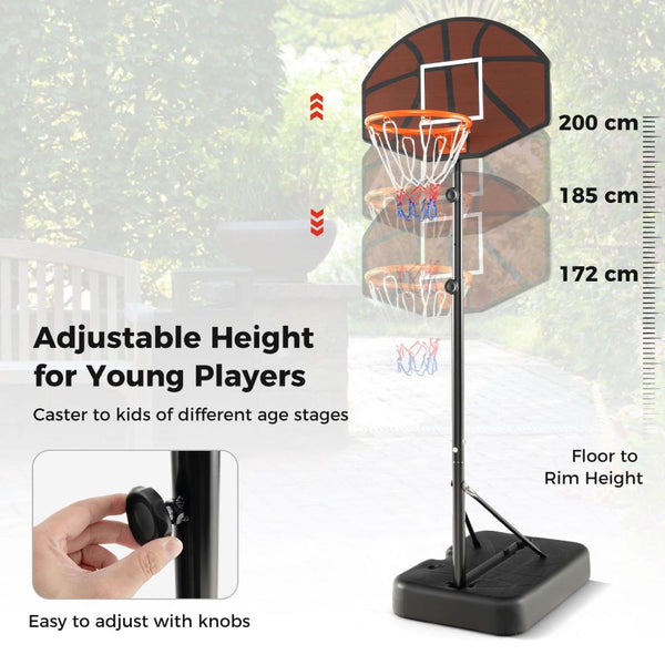 Junior Basketball Hoop with Adjustable Height & Fillable Base