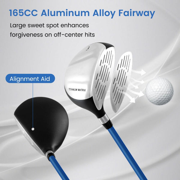 Junior Golf Club Set with Stand Bag for Ages 11–13 Years