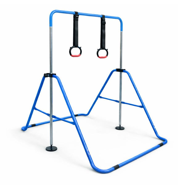 Kids' Folding Gymnastics Training Bar with Gymnastics Rings