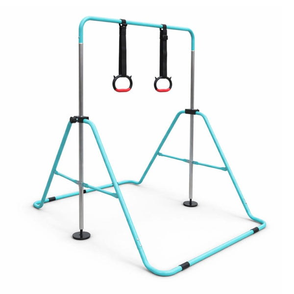Kids' Folding Gymnastics Training Bar with Gymnastics Rings