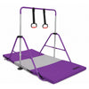 Kids' Folding Gymnastics Training Bar with Gymnastics Rings