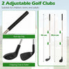 Kids Golf Chipping Game Set with 71" Target & Adjustable Clubs