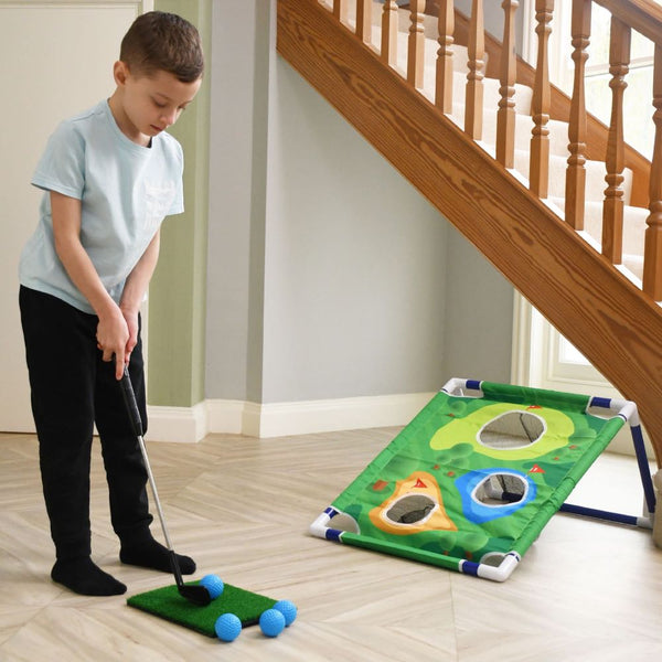 Kids Golf Chipping Practice Set with Adjustable Club & Target