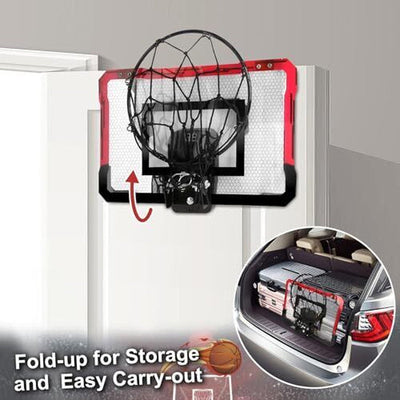Foldable Basketball Simulation Game with Metal Rim and Backboard
