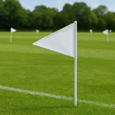 Pack of 25 White Boundary Flags for Cricket Practice, Coaching & Matches