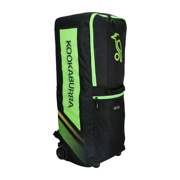 Kookaburra WD4000 Wheelie Duffle Cricket Bag – Hybrid Carry & Roll Design – Black/Grey