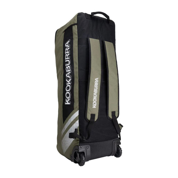 Kookaburra WD4000 Wheelie Duffle Cricket Bag – Hybrid Carry & Roll Design – Black/Grey