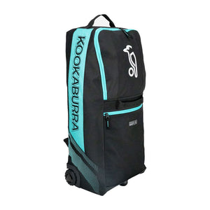 Kookaburra WD6000 Junior Wheelie Duffle Cricket Bag – Hybrid Carry & Roll Design – Black/Teal