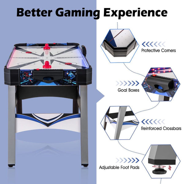 LED Air Hockey Games Table with Electronic Scoring
