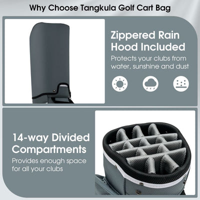 Lightweight Golf Cart Bag with 14-Way Divider