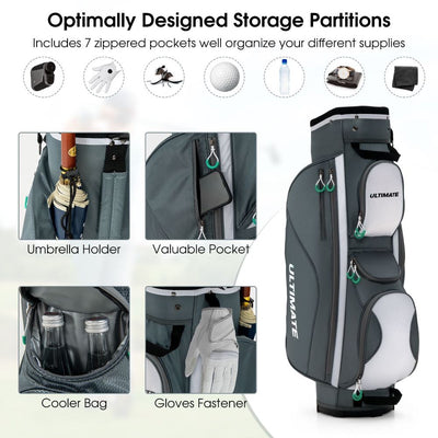 Lightweight Golf Cart Bag with 14-Way Divider