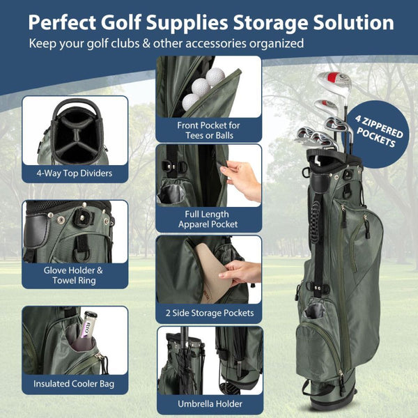 Lightweight Golf Stand Bag with 4-Way Divider