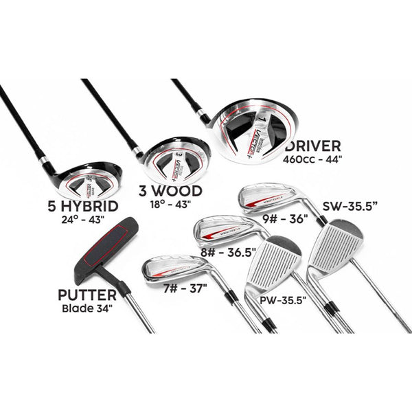 Longridge Vector Men's 12-Piece Golf Club Set with Hybrid Stand Bag