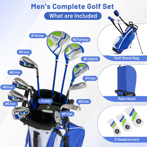 Men's Complete RH Golf Club Set with Stand Bag