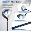 Men's Right-Handed Golf Club Set with 460CC Driver & Stand Bag