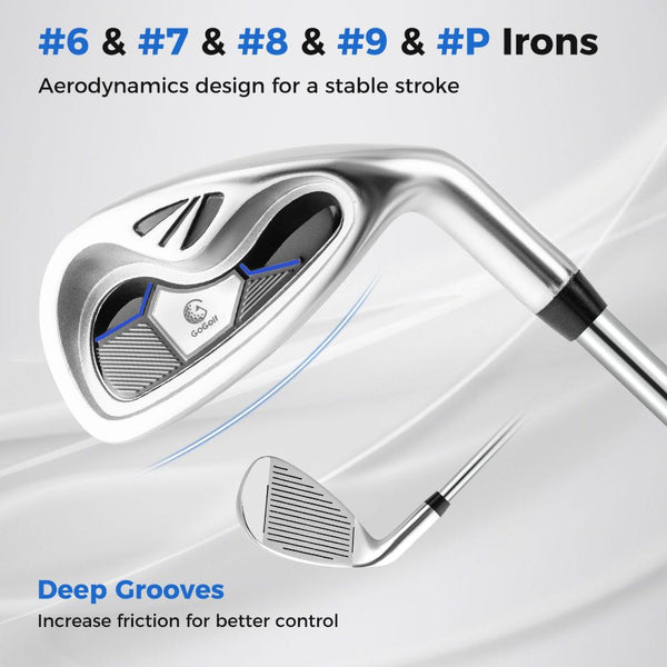Men's Right-Handed Golf Club Set with 460CC Driver & Stand Bag