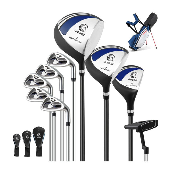 Men's Right-Handed Golf Club Set with 460CC Driver & Stand Bag