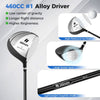 Men's Right-Handed Golf Club Set with 460CC Driver & Stand Bag