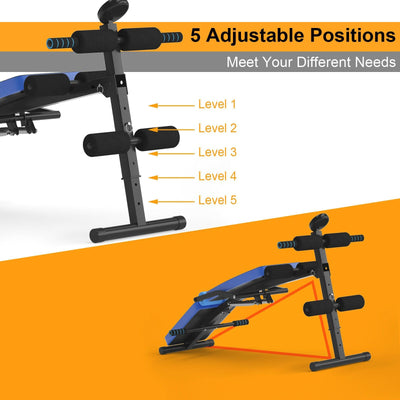 5 Adjustable Positions for Diverse Workout