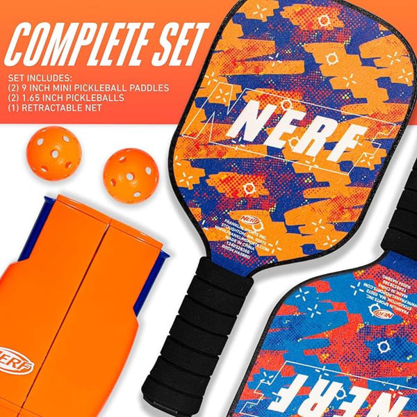Nerf Tabletop 2-Player Mini Pickleball Set with Retractable Net